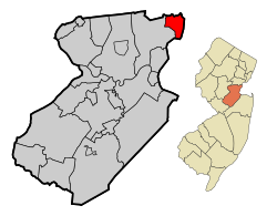 Middlesex County New Jersey Incorporated and Unincorporated areas Carteret Highlighted